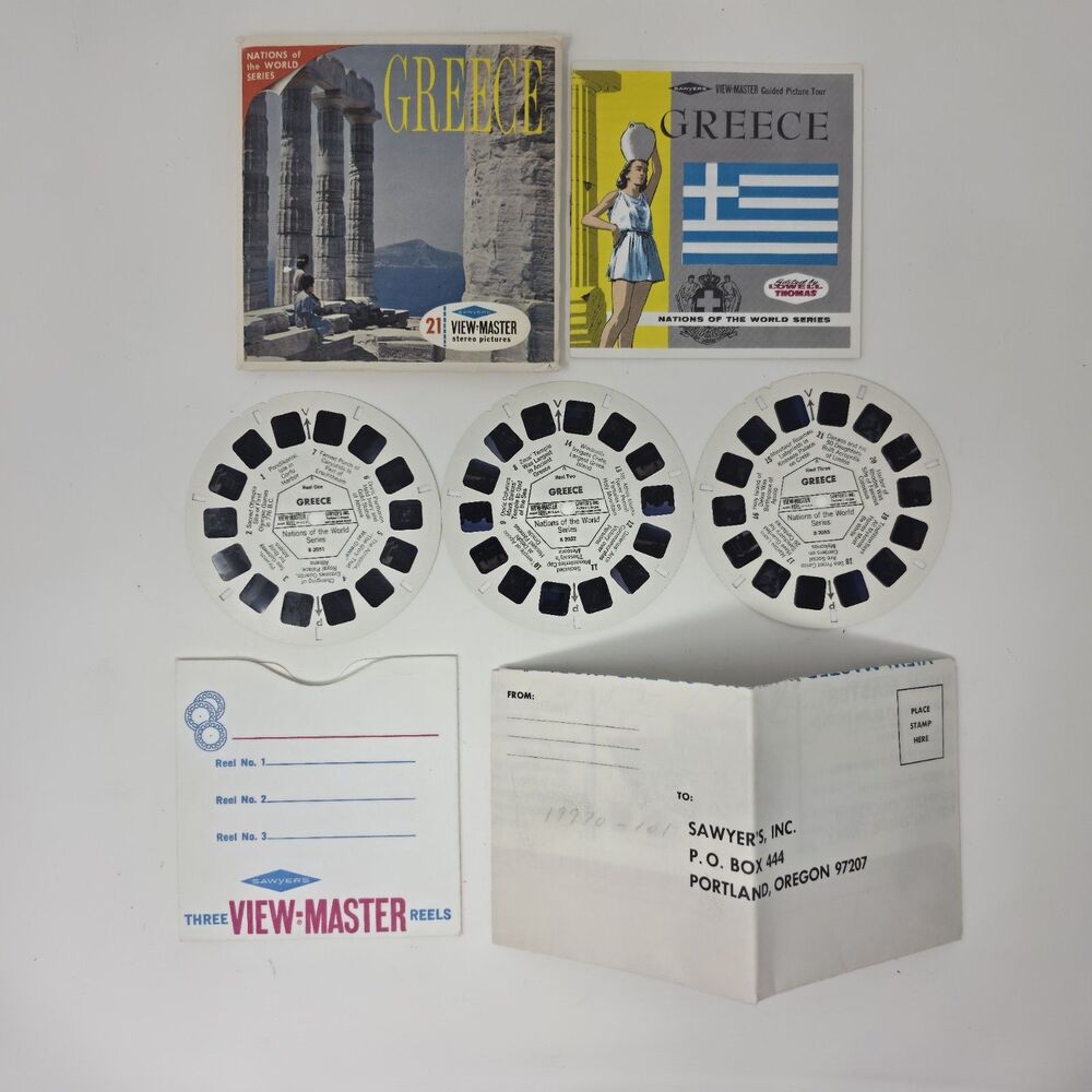 Vintage Sawyers View Master Greece Set Of 3 Reels Nations Of The World B 205